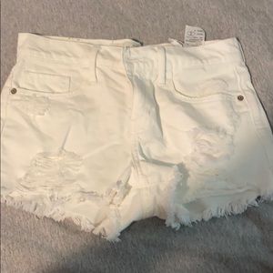 Abercrombie and Fitch white jean shorts